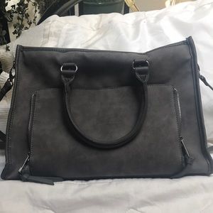 Gray faux suede tote/large purse